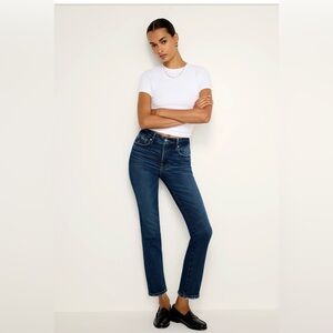 Good American Good Legs Straight Jeans Indigo Size 16 Mid Rise 27.5” Inseam